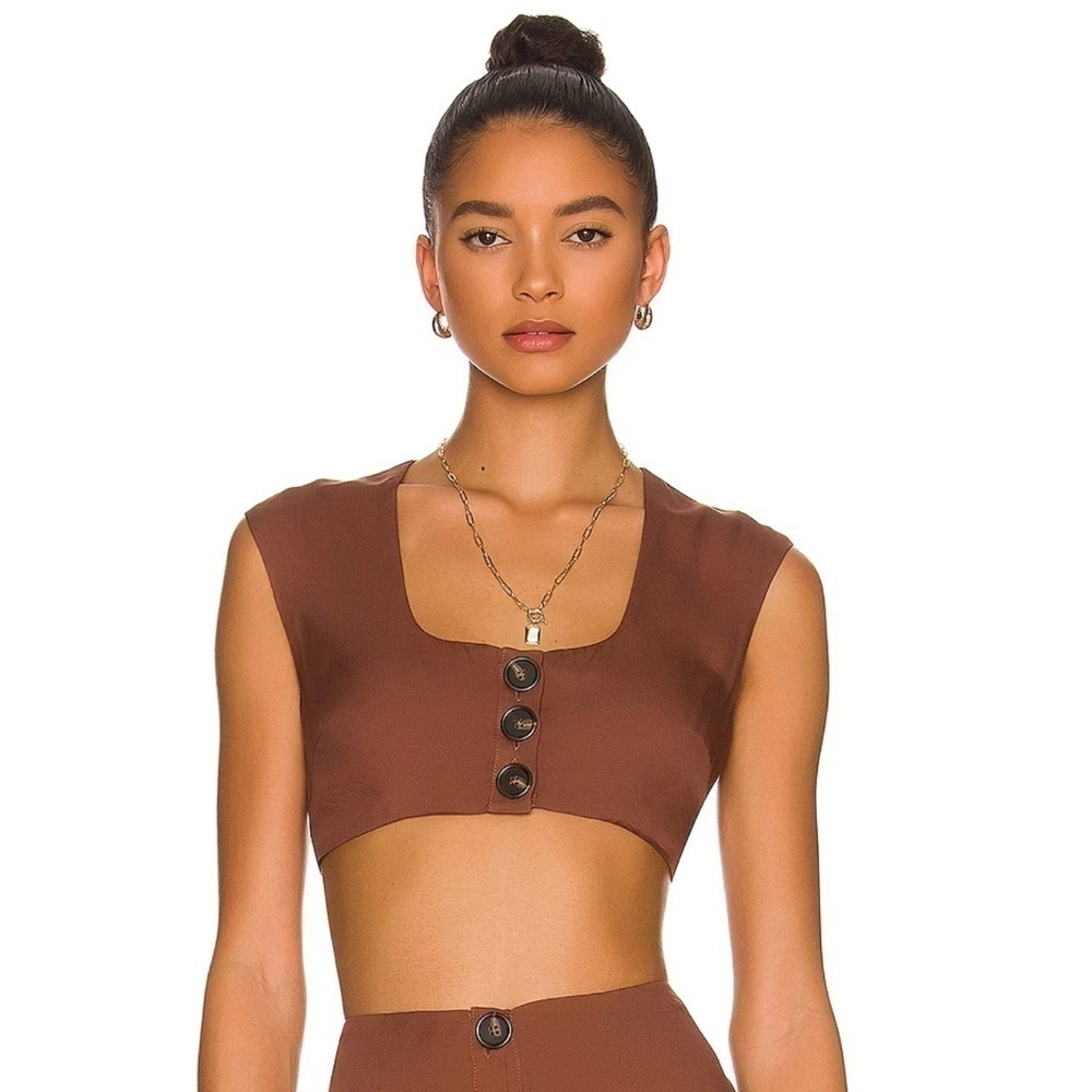 NWT Anna Nata REVOLVE Madison Brown Boho Crop Top